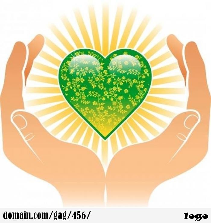 Hands holding earth heart